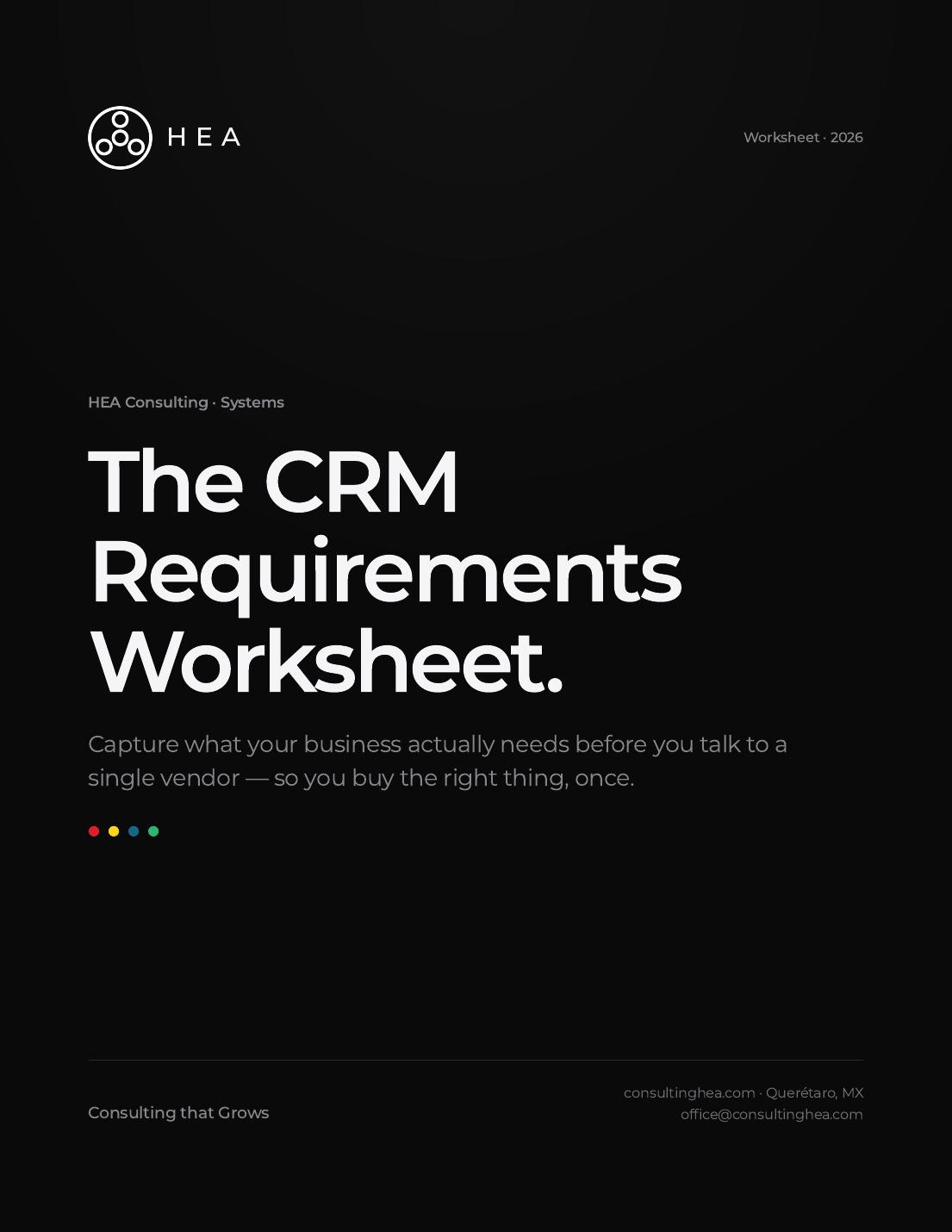 CRM Requirements Worksheet